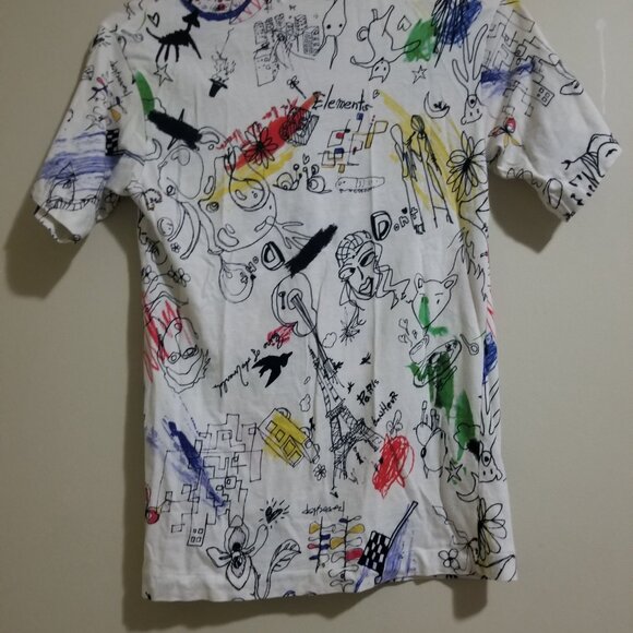 Japanese scribble art import tee, world wide love brand, Japanese size 1 - Picture 2 of 2